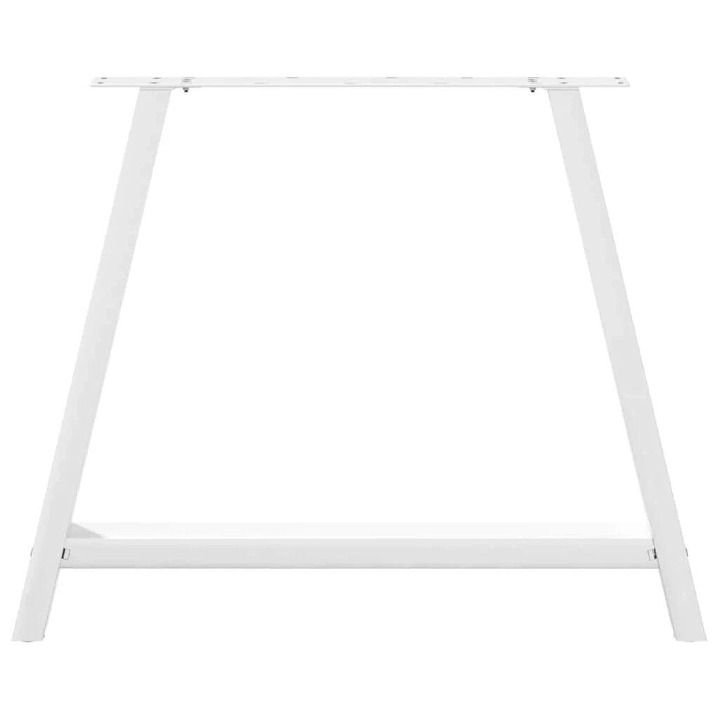 Set di 2 gambe robuste per tavolo da pranzo a forma di A 100 x 72 cm con moderna regolazione dell'altezza acciaio bianco 02_0057141