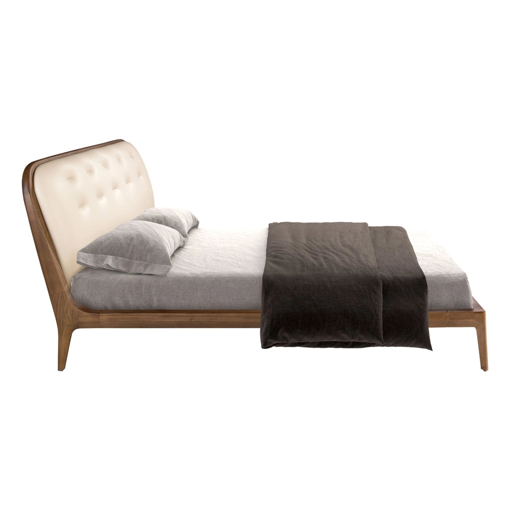 Letto in similpelle color sabbia