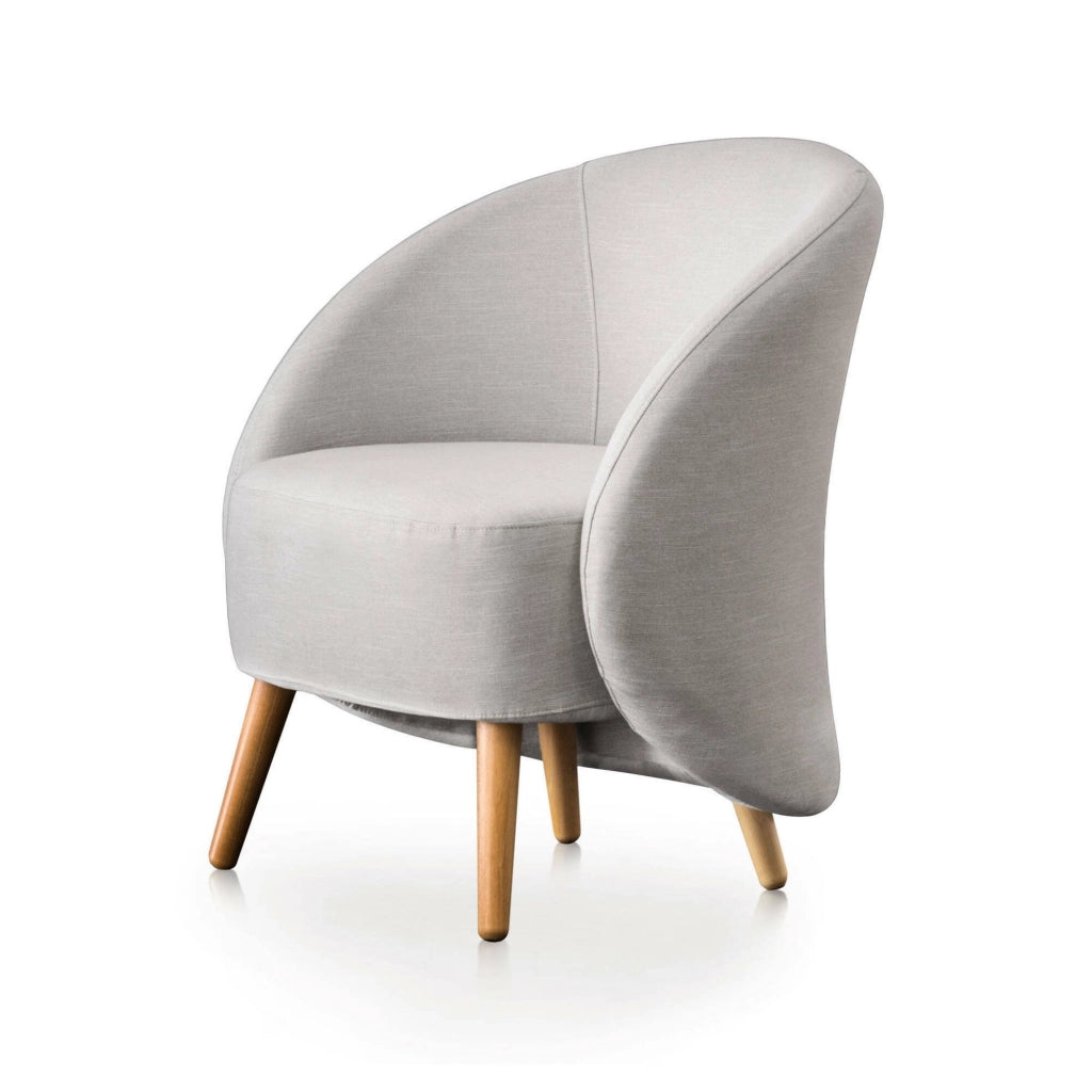 Poltrona Alla, Poltrona di design da salotto, 100% Made in Italy, Poltroncina relax in tessuto imbottito, cm 70x60h80, Grigio
