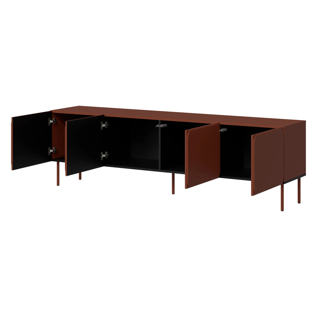 Mornago, Mobile Porta tv un Ripiano, 200x42x60h cm Marrone Terracotta