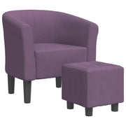 Poltrona | Sedia Relax Cabriolet con Poggiapiedi Viola in Tessuto