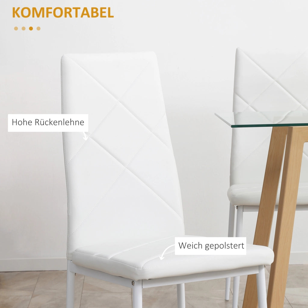 Set di 4 Sedie da Pranzo ¨C zephmum ¨C Bianco, Polipropilene, 41x50x97 cm
