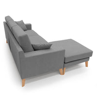 Danish Divano angolare REVERSIBILE in tessuto morbido impermeabile T02 237 cm grigio