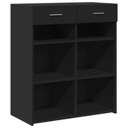 Credenza | Madia | Buffet da pranzo | Armadio da pranzo Nera 80x42,5x93 cm in Legno Multistrato