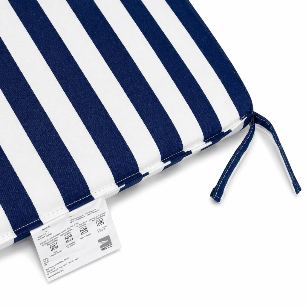 Cuscino seduta per sedia 45x47cm con velcro in poliestere – Blu/Bianco