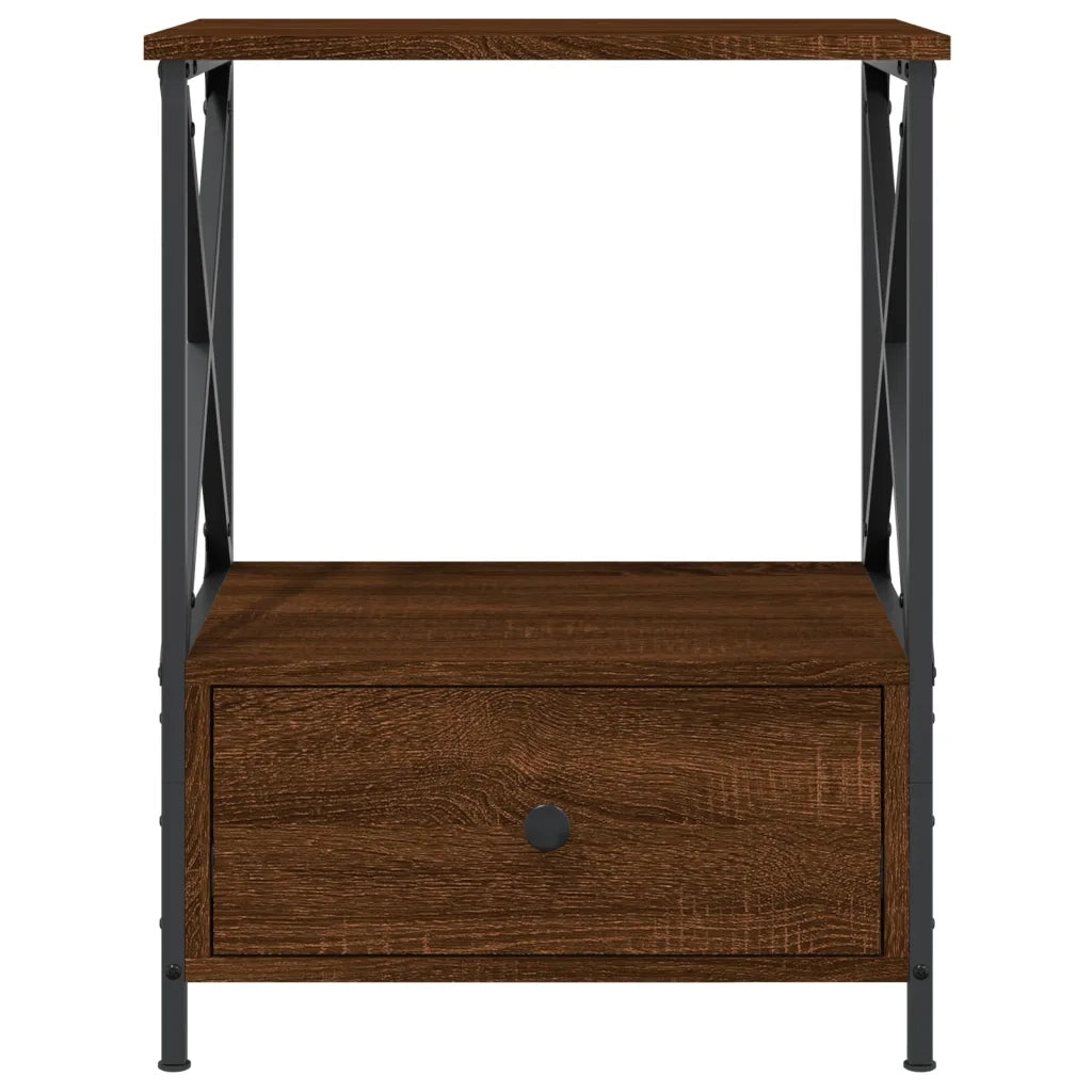 Comodino | Armadio da Notte | Mobiletto da notte Rovere Marrone 50x41x65 cm in Legno Multistrato