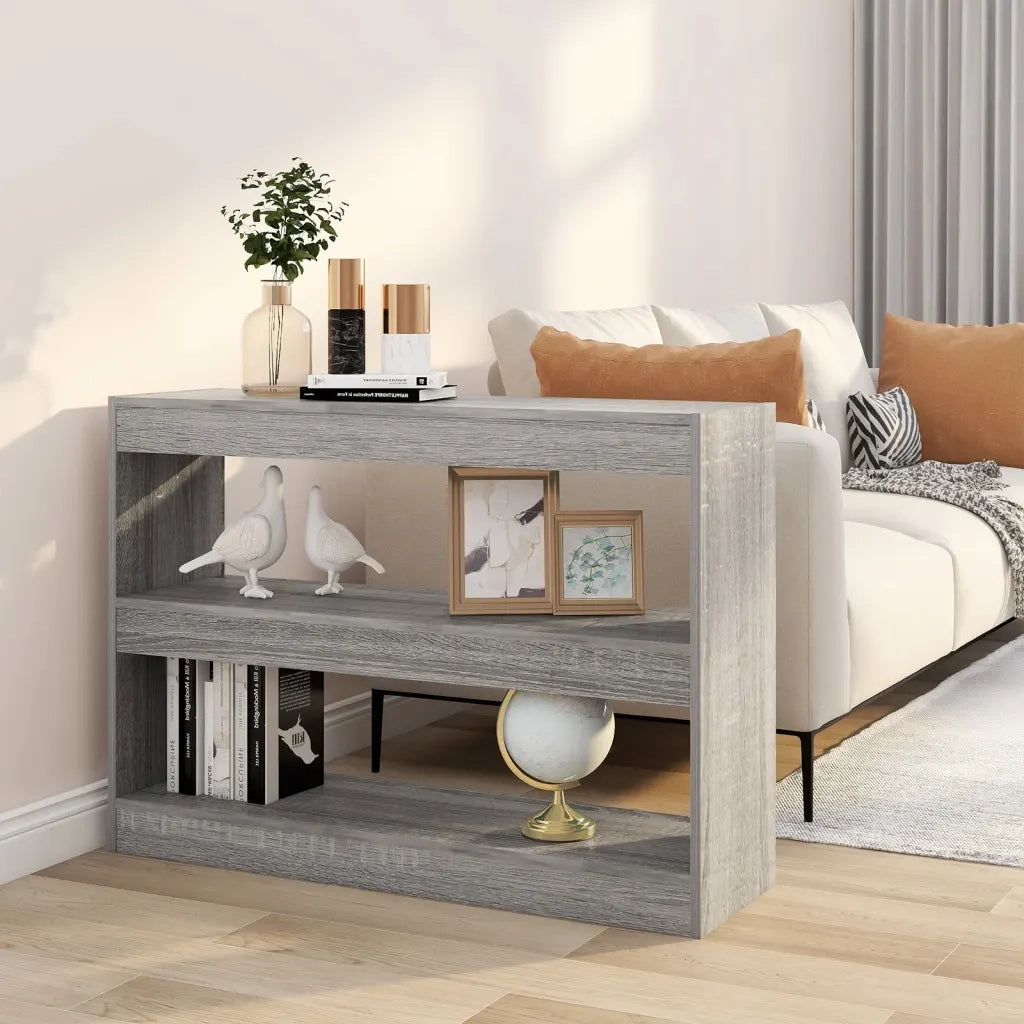 Libreria Divisorio-Scaffale per Libri-Mobile di Stoccaggio Grigio Sonoma 100x30x72 cm