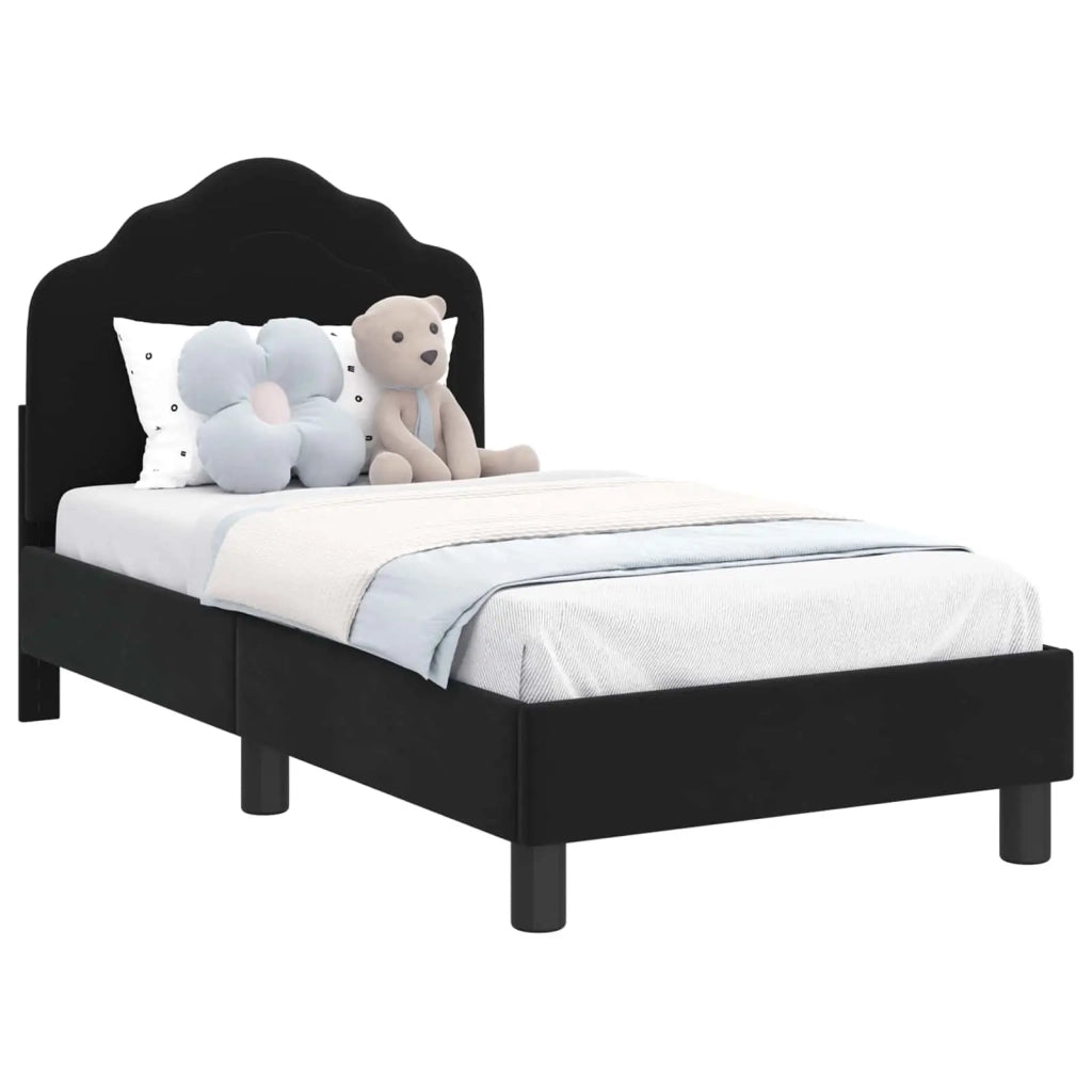 Struttura letto per bambini con testata Nero 70 x 140 cm