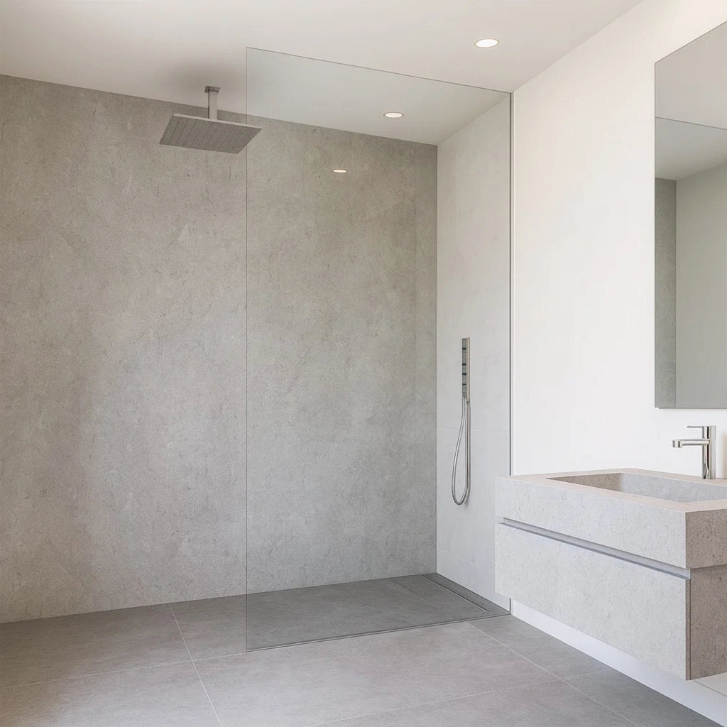 Set Bladel di 4 Pannelli Decorativi in PVC per Parete - Effetto Pietra Concrete Grey [neu.haus]