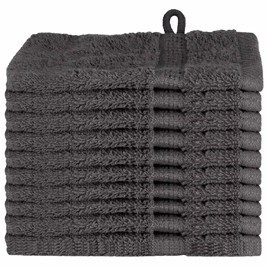 vidaXL Panni per il viso SOLUND 10 pcs Antracite Cotone