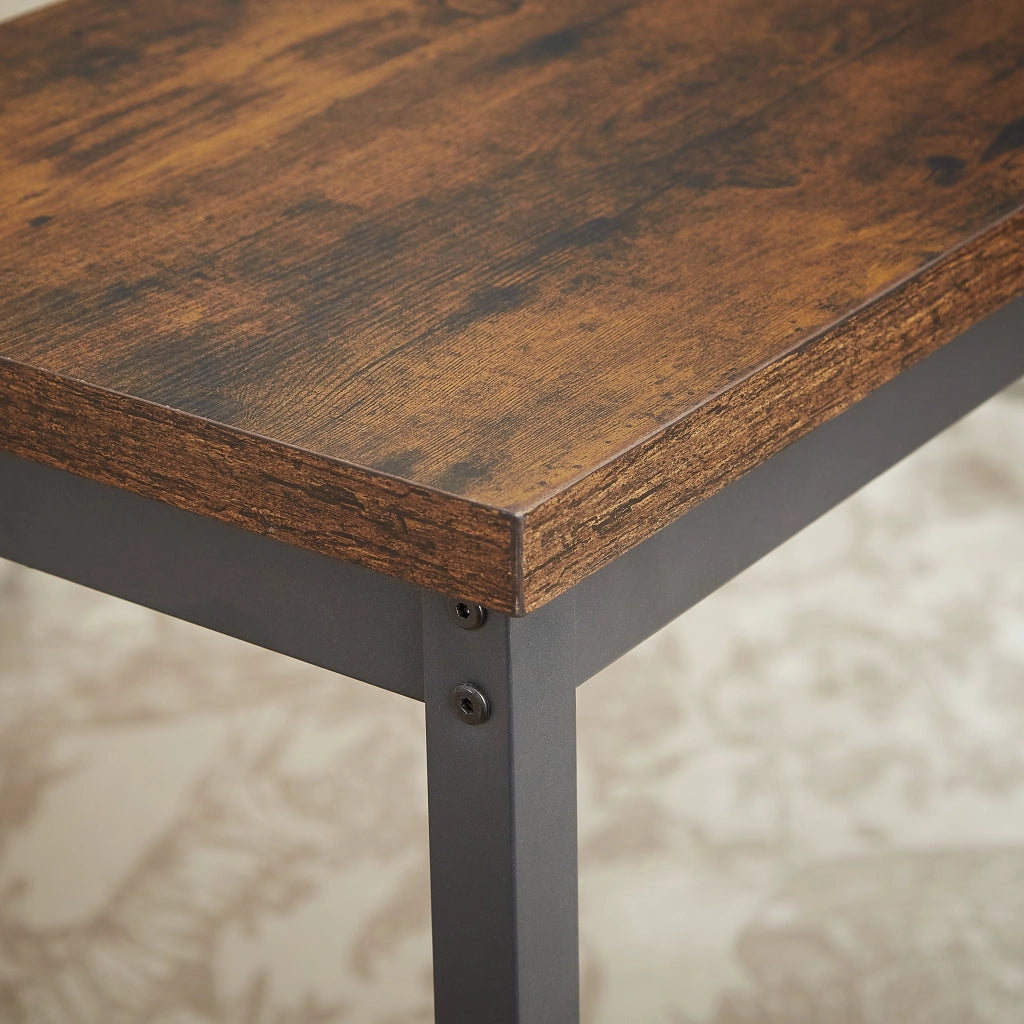 TAVOLO BAR 160x40 cm con 3 sgabelli, marrone rustico e nero