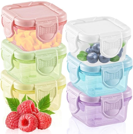 Set di contenitori per cibo con coperchio, 6 pezzi, contenitore mini 60 ml, contenitore per salse, contenitore per insalata, set di contenitori per cibo per microonde, resistente al congelamento