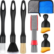 Set di spazzole per auto, 7 pezzi, set di spazzole per pulizia di cerchi, interni di auto, prese d'aria, spazzola per pulizia di alta qualità.