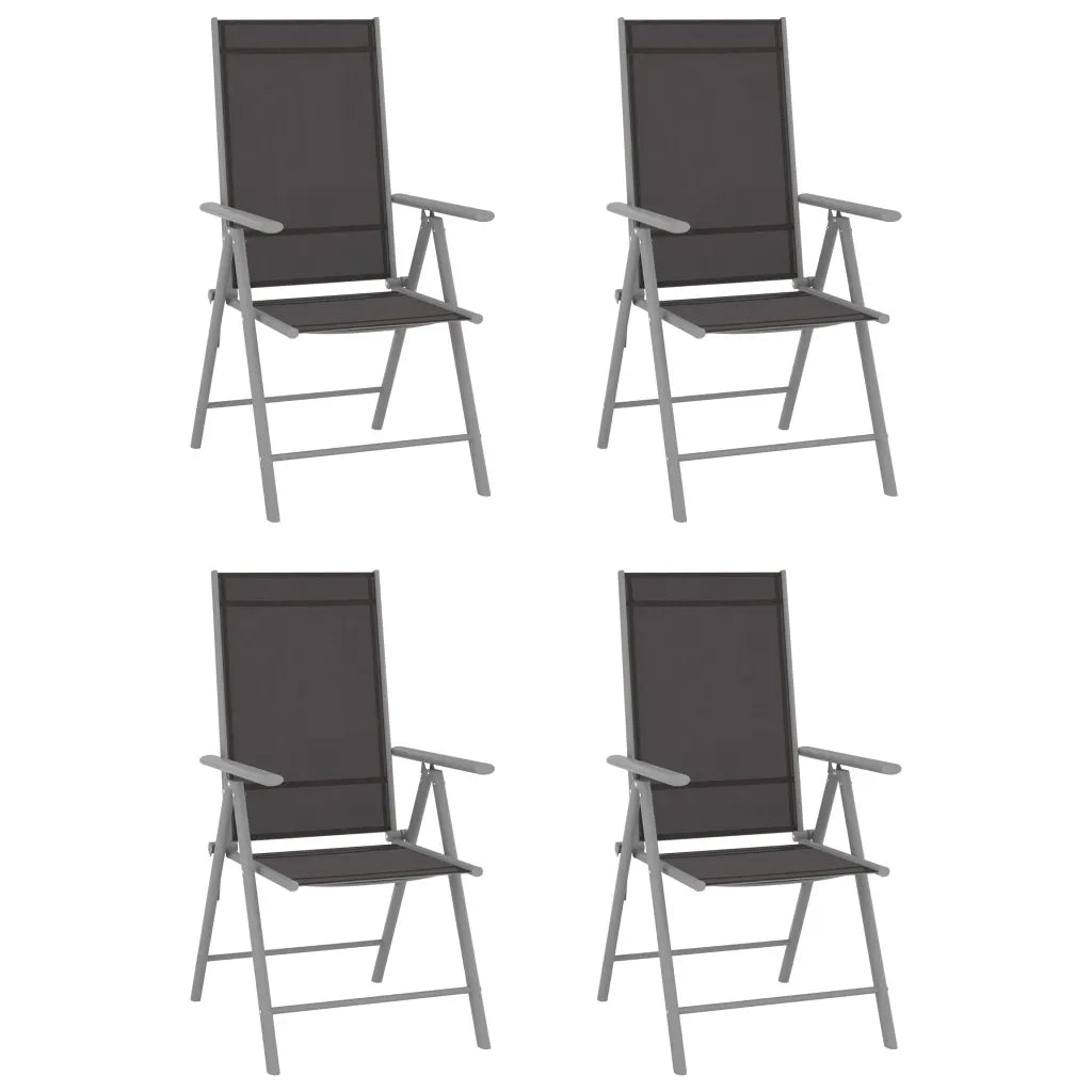 Set Mobili da Pranzo per Giardino 5 pz Alluminio Argento e Nero 3070632