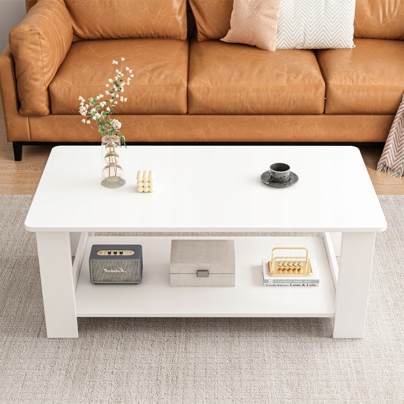 Tavolino bianco moderno con ripiano, salotto, loft, grande 100 cm