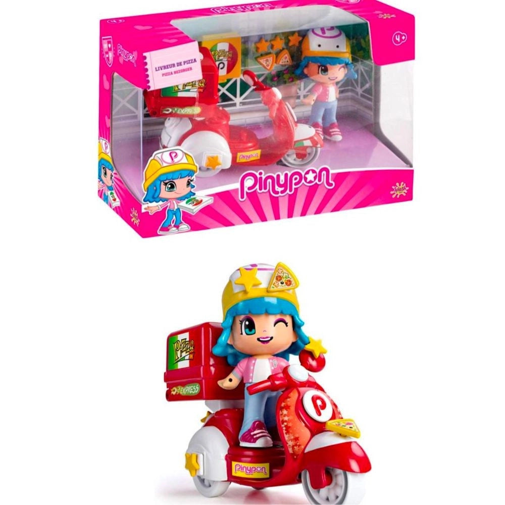 Trade Shop - Pinypon Raider Bambolina Motorino Consegna Pizze Accessori Gioco Per Bambine 4+ -