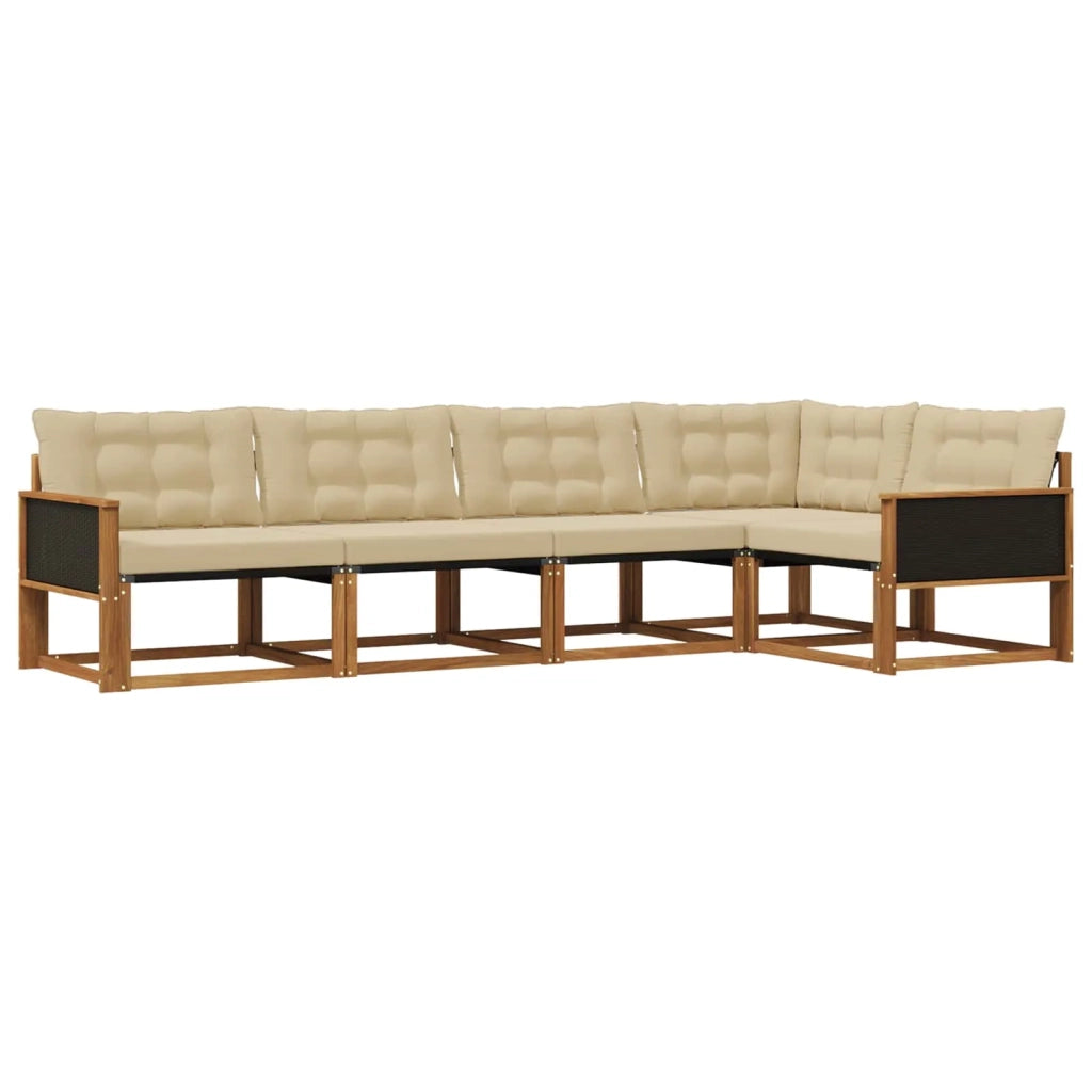 Set di divani da esterno 5 pz Naturale e Beige 3381417