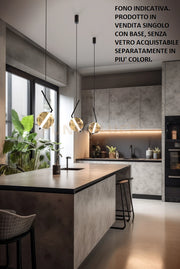 LIU-S1 N Sospensione 1 luce led struttura nero opaco con base, senza vetri,  dimmerabile SDD 2800 - 5000 18W