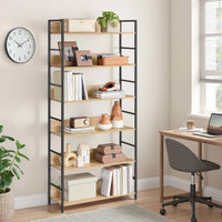 Libreria moderna VALORA a 6 ripiani - Sonoma - LLS176B11