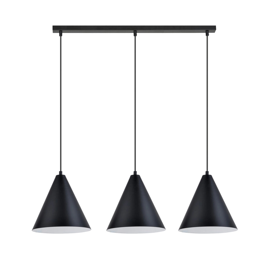 Lampadario a sospensione Rebel nero/bianco 3xE27 Emibig
