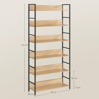 Libreria moderna VALORA a 6 ripiani - Sonoma - LLS176B11