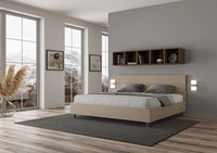 Letto Matrimoniale Extra Large 200x210 cm con Rete Adele Tortora