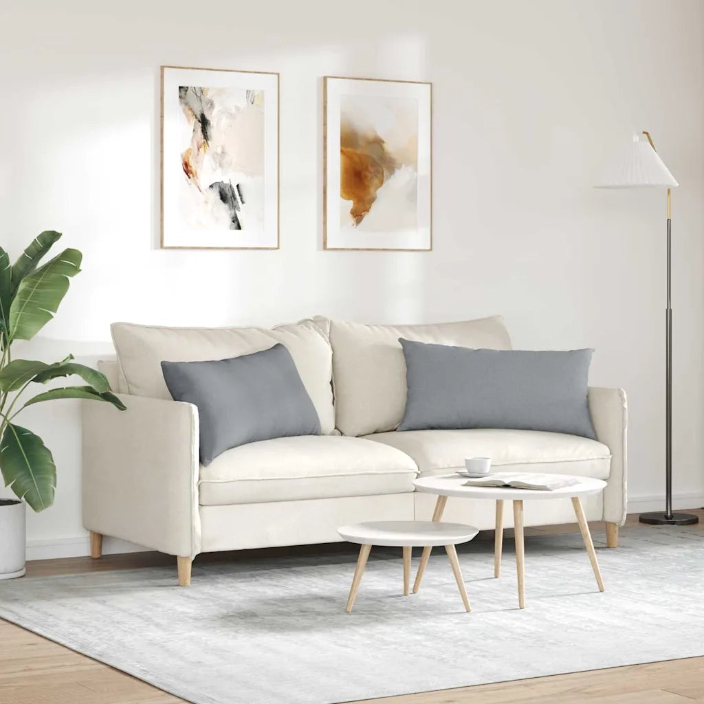 Cuscini da Divano 2 pcs Grigio chiaro 80 x 40 cm Tessuto