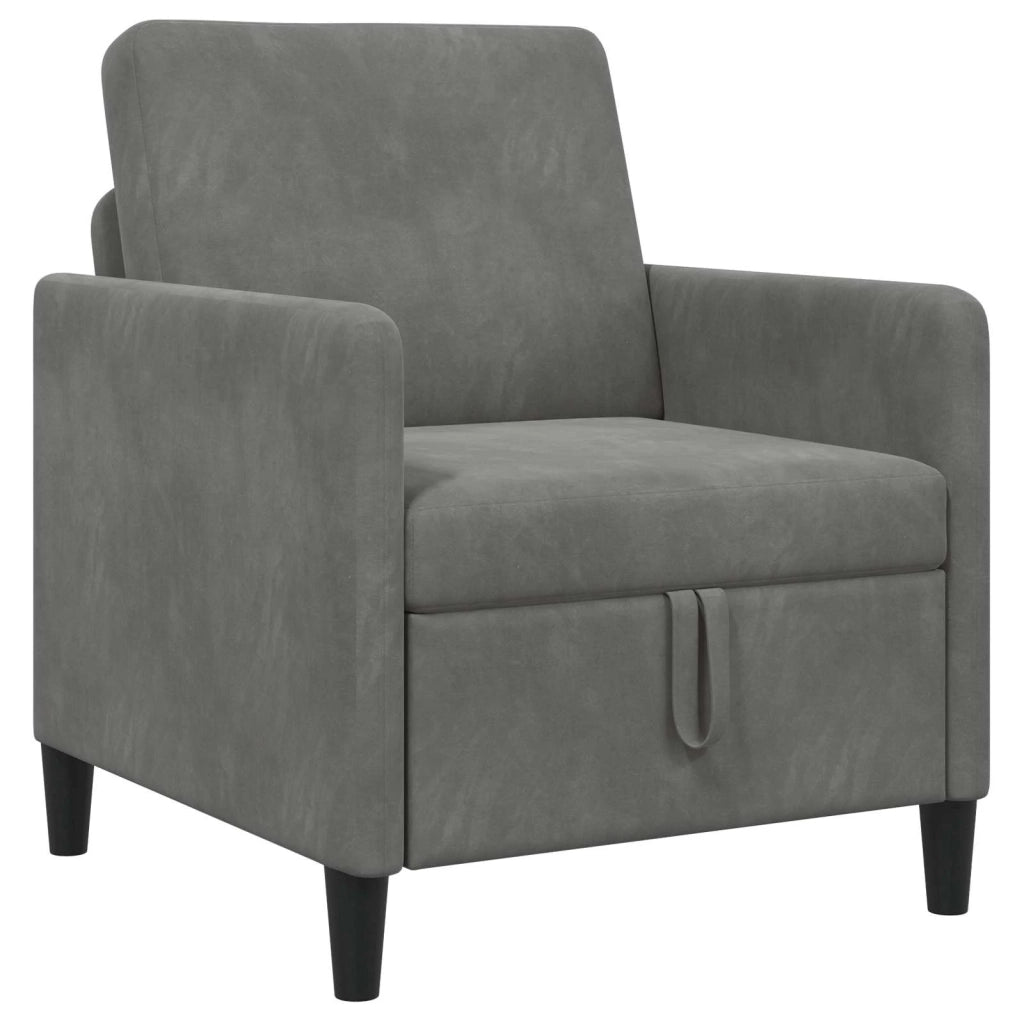 Divano con Storage Grigio Scuro 72 x 78 x 87 cm Poliestere 42036878