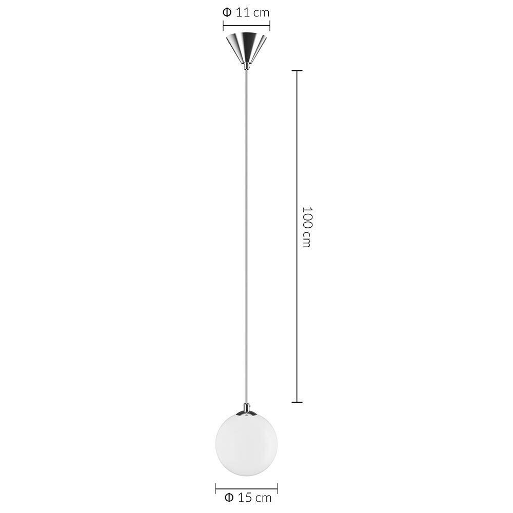 Lampadario Lampada Sospensione Sfera 15 cm Design Moderno Paralume Vetro E27