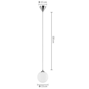 Lampadario Lampada Sospensione Sfera 15 cm Design Moderno Paralume Vetro E27