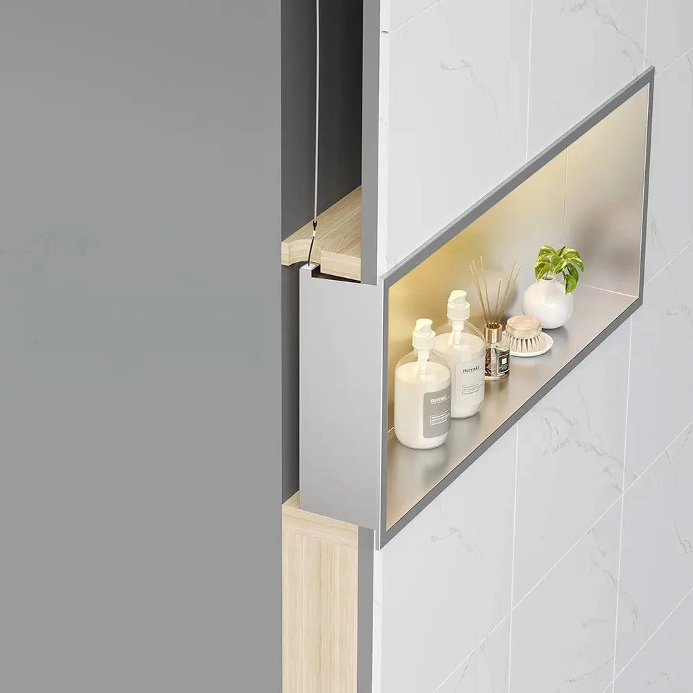 Mensola Bagno Led 30x60 Steel Brush