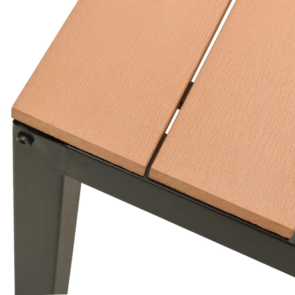 Set da Pranzo da Giardino 3 pz in Acciaio e WPC Marrone e Nero 317140