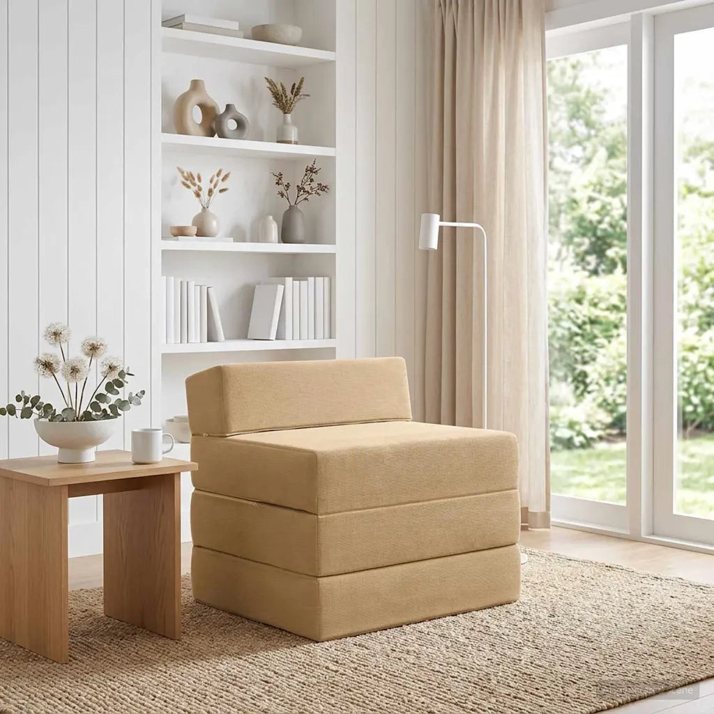 Divano Letto Pieghevole Grigio Verde Chiaro 200 x 70 x 10 cm