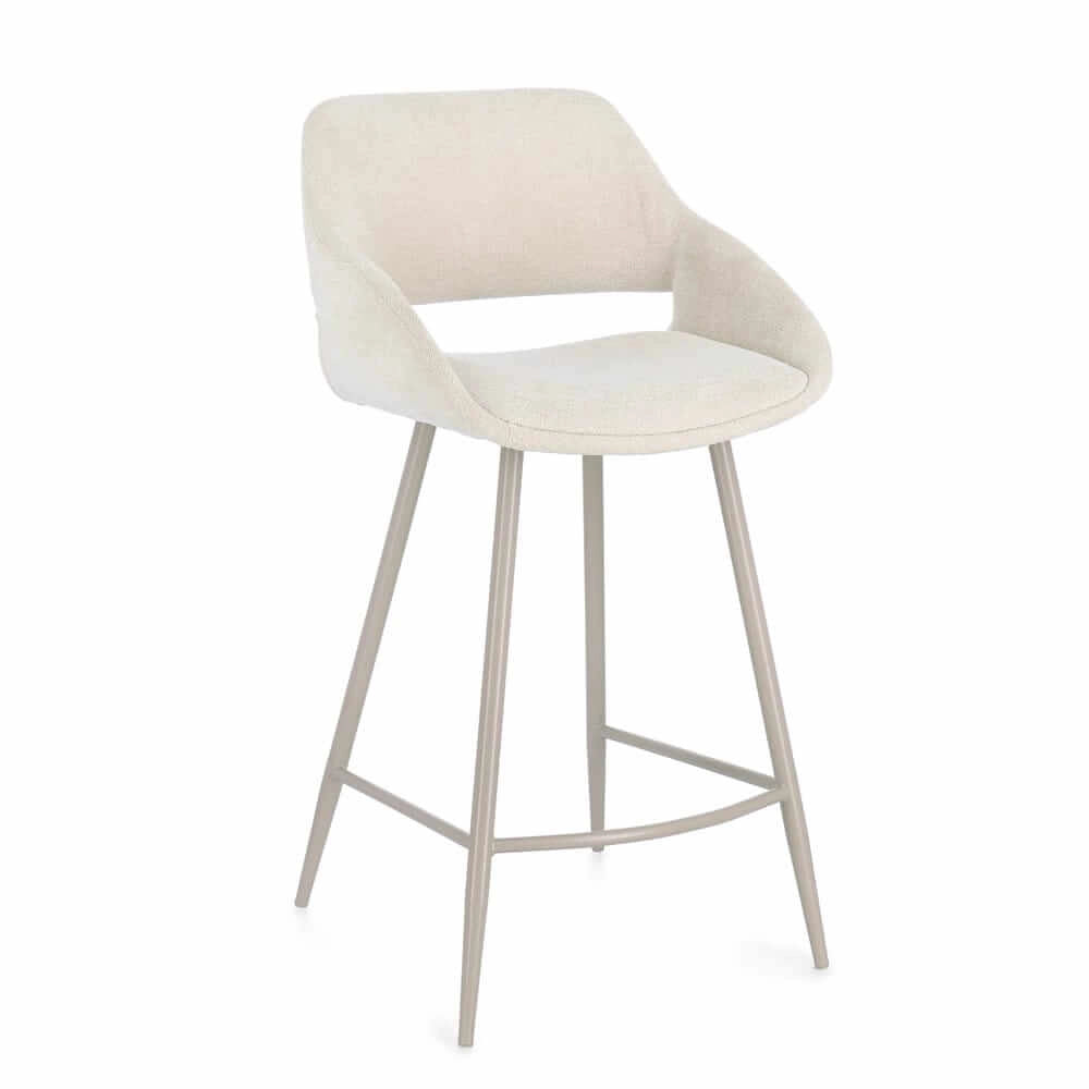 Set di 2 Sgabelli da Cucina Imbottiti con Gambe in Acciaio - LODIA