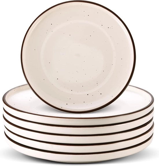 Tavolo da dessert, Piatto da dolce, Piatto da insalata, Tavolo da colazione, Tavolo da pranzo in ceramica, Set di tavoli da servire, Moderno, Set di tavoli per 6 persone, per dessert, insalata, colazione, dolce, antipasti, 20 cm.