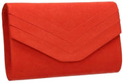 Borsa Clutch Donna Samantha, Arancione Rosso Scuro
