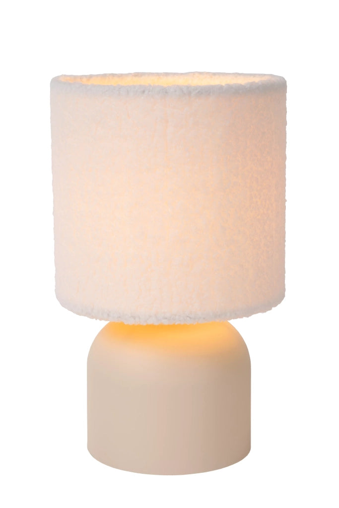 Lampada da tavolo crema paralume cotone E14 Lucide