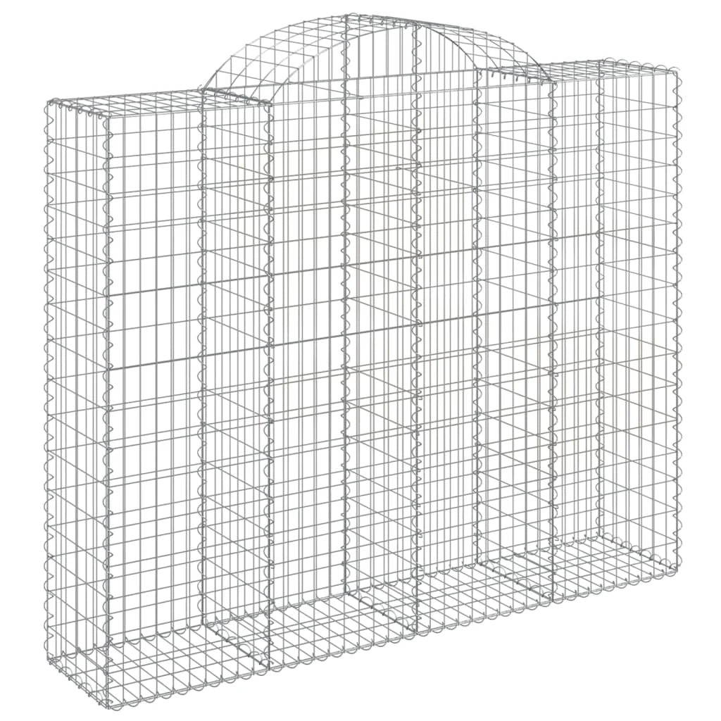 Set di 8 gabbioni ad arco per recinzioni a gabbia e muri di contenimento 200 x 50 x 160/180 cm ferro zincato argento 02_0041175