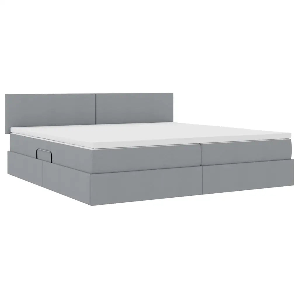 Letto con contenitore LED e materasso Grigio Chiaro