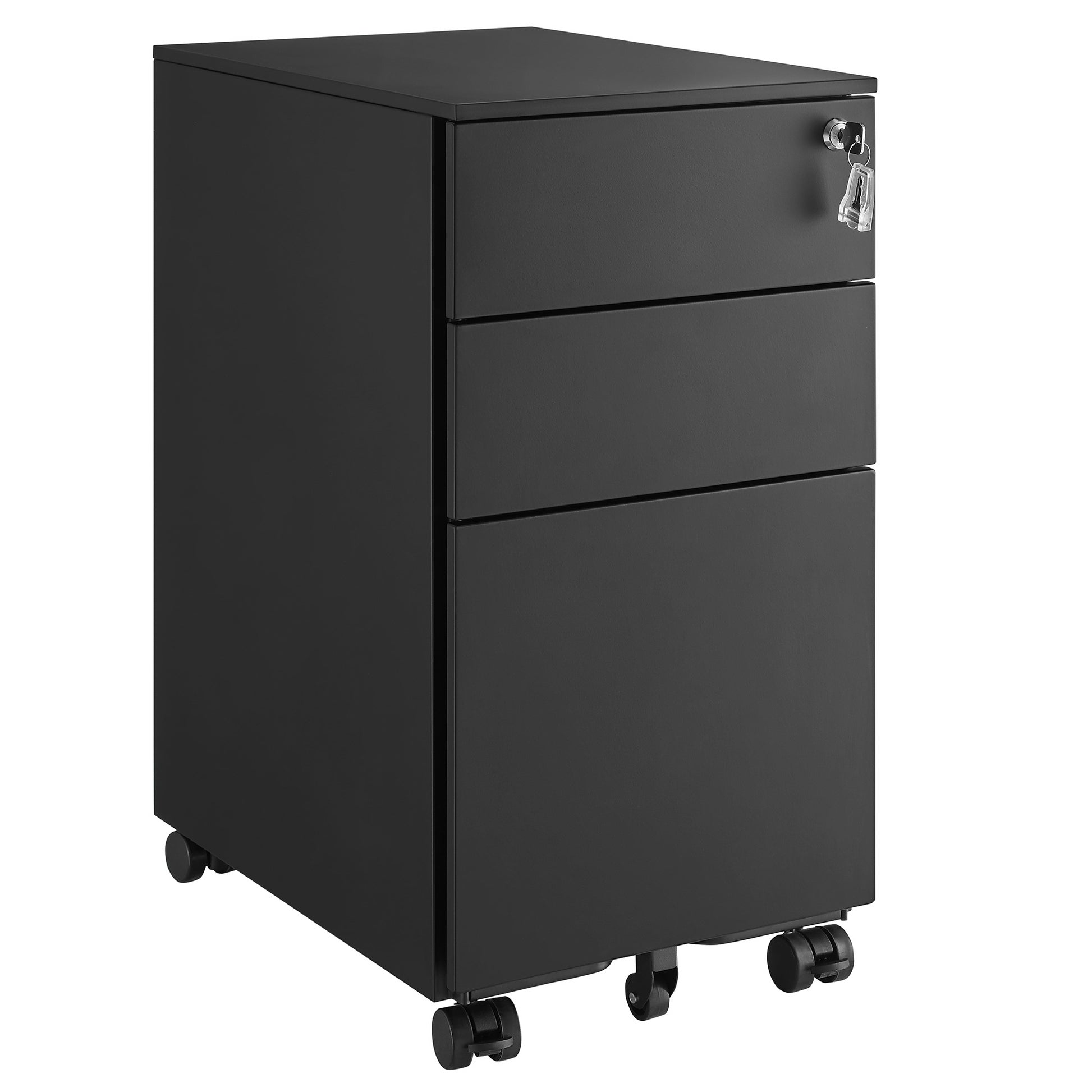 Armadietto portadocumenti VALORA - Organizer in acciaio nero con serratura OFC031B01