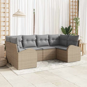 Set Divano da Giardino 6 pcs Beige e Grigio Chiaro polyrattan 3354849