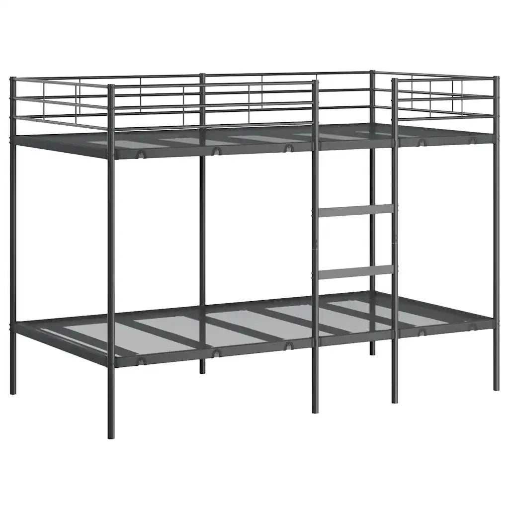Letto a Castello senza Materasso Nero 100x200 cm in Acciaio