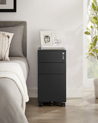 Armadietto portadocumenti VALORA - Organizer in acciaio nero con serratura OFC031B01