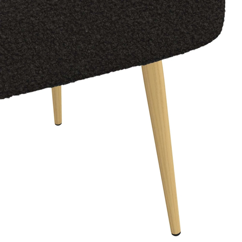 Panchina imbottita con schienale Nero 110 x 60 x 76 cm Bouclé