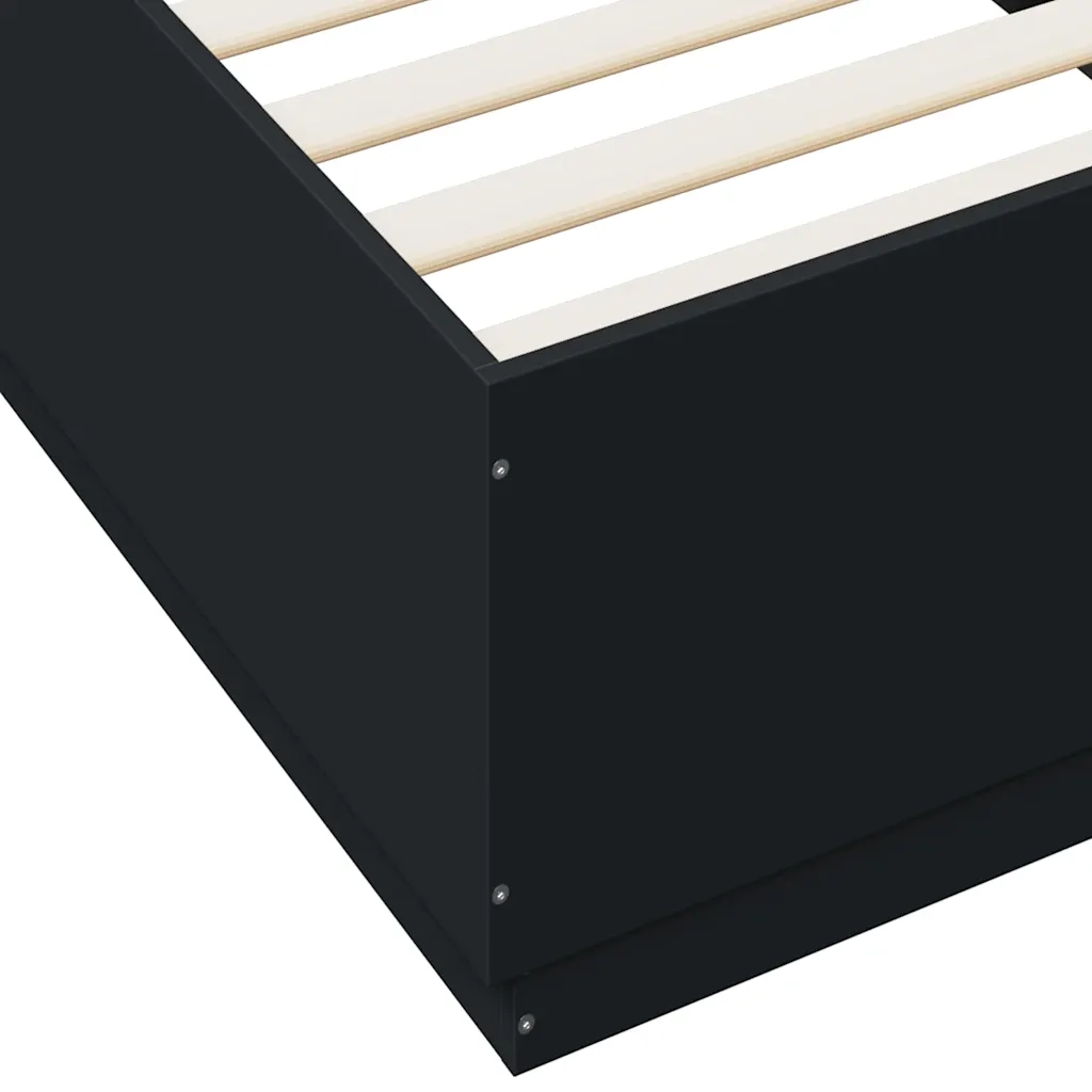 Giroletto-Struttura Letto Nero 100x200 cm in Legno Multistrato 964981