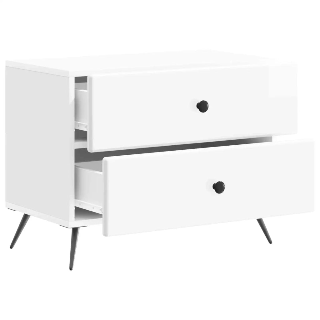 Armadio da Notte con cassetto Bianco Lucido 62 x 34,5 x 47,5 cm 895469