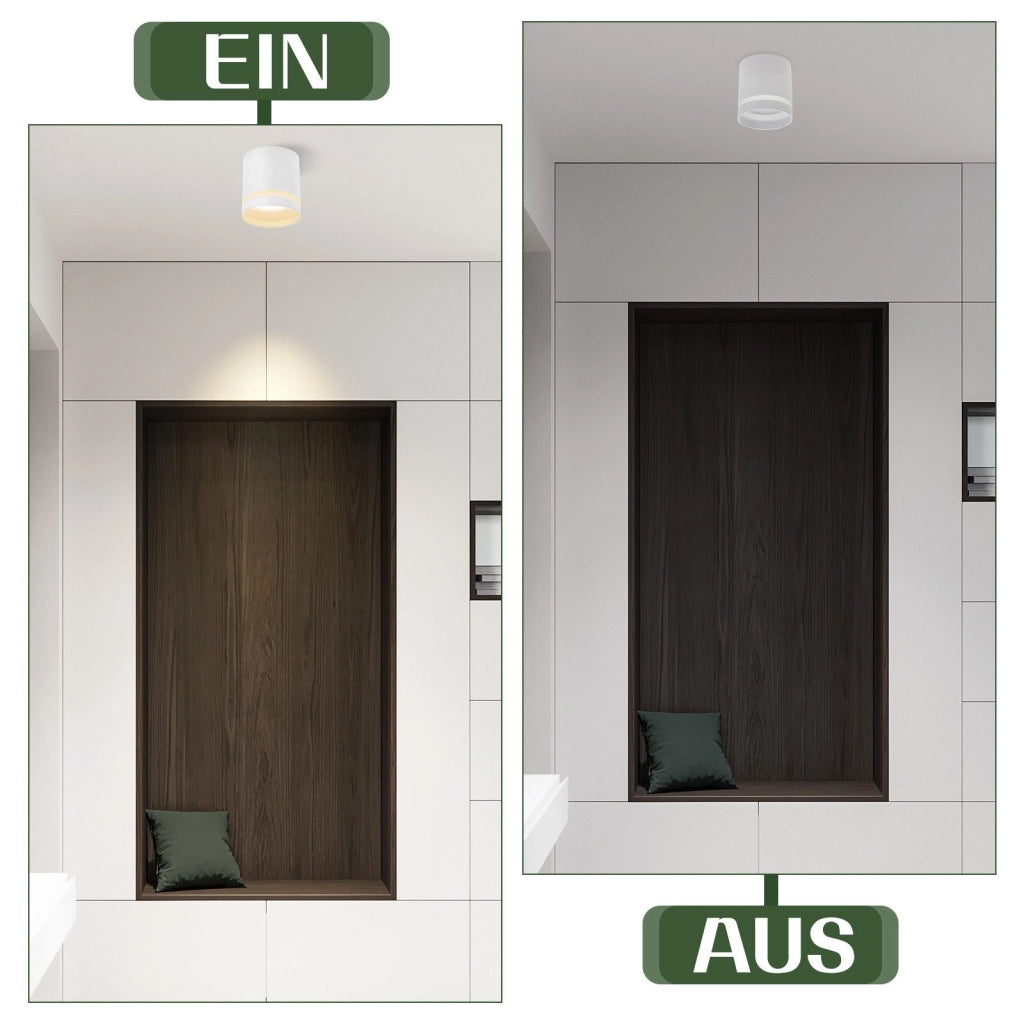 ZMH Faretto da soffitto LED bianchi rotondi da superficie 5W acrilico piccoli