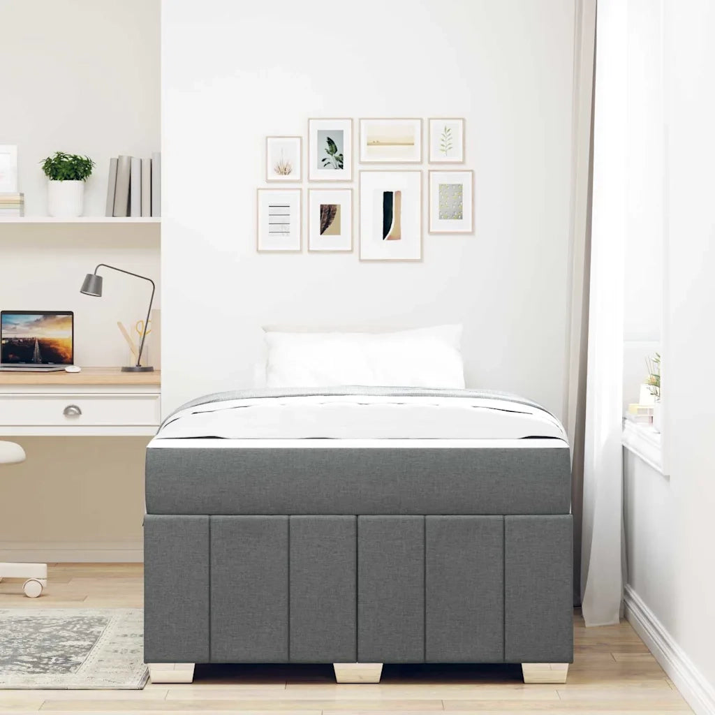 Struttura del letto Grigio scuro 120 x 200 cm Tessuto