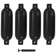 Paraurti per Gommone 4 pz Neri 51x14 cm in PVC 92381