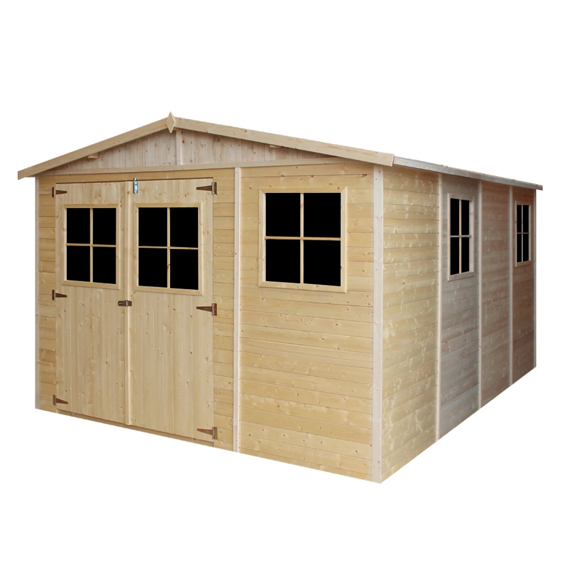 TIMBELA M336+M336G Casa da giardino in legno naturale CON PAVIMENTO IMPREGNATO A226x316x424 cm/12 m²